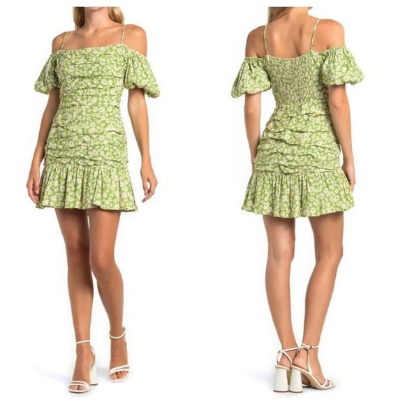 ASTR puff sleeve ruched floral mini print dress 30249 - Picture 1 of 9